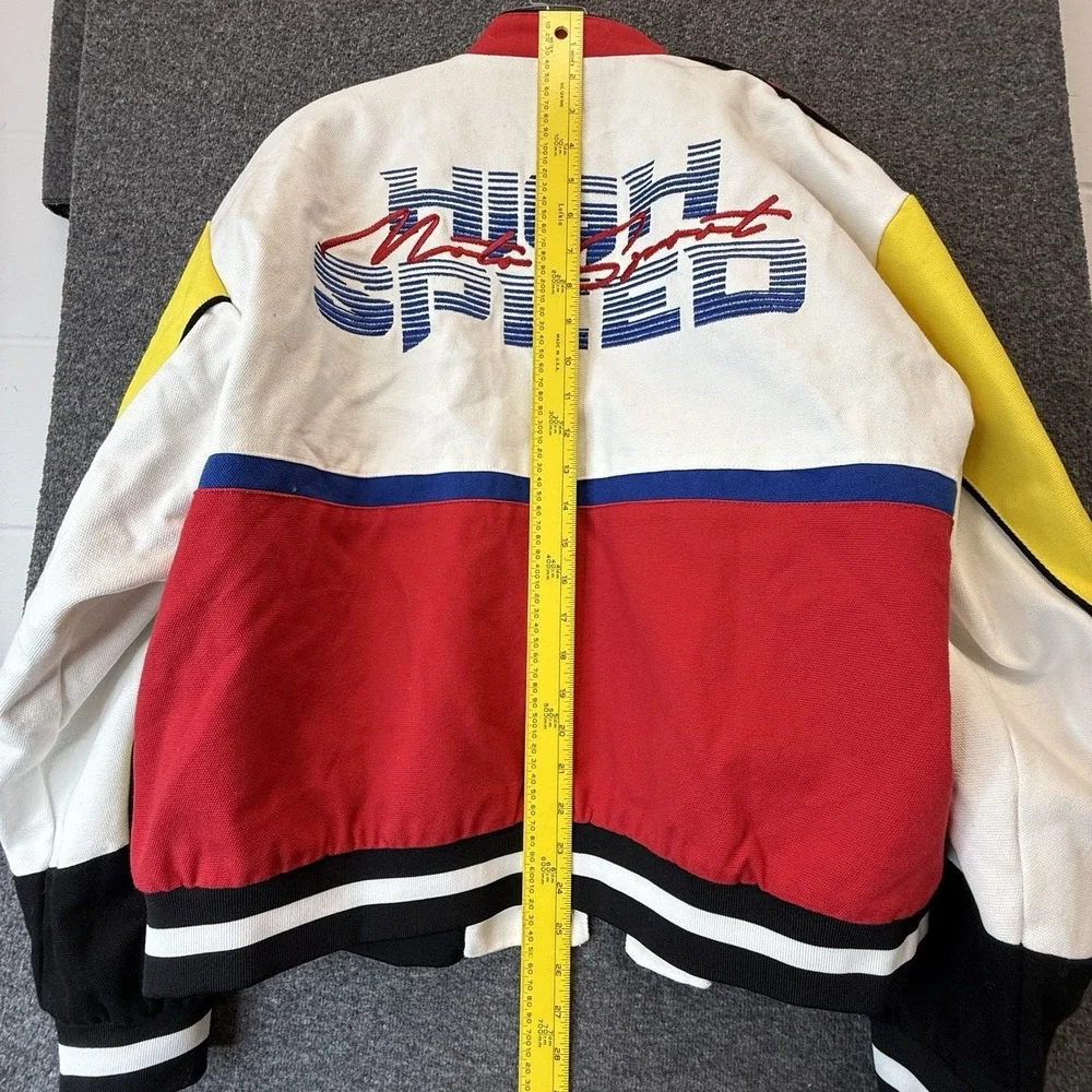 Forever 21 Racing Jacket Small Varsity Coat Moto Bomber Canvas Y2K Streetwear